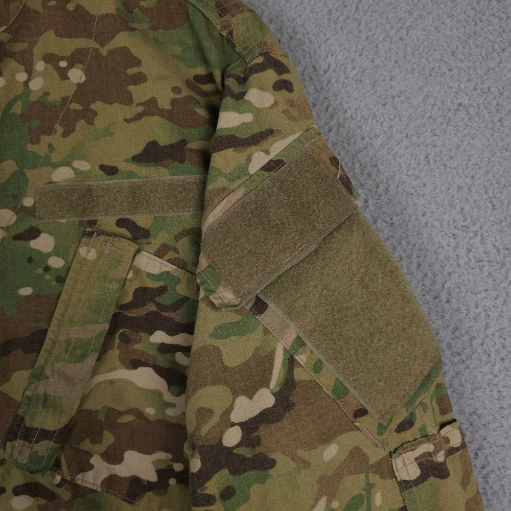 US Army Jacket Mens Medium Long Green Camo ACU Coat Insect Repellant Rip Stop - Picture 12 of 16